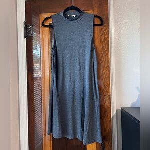 Everly Gray Sleeveless Mockneck Dress